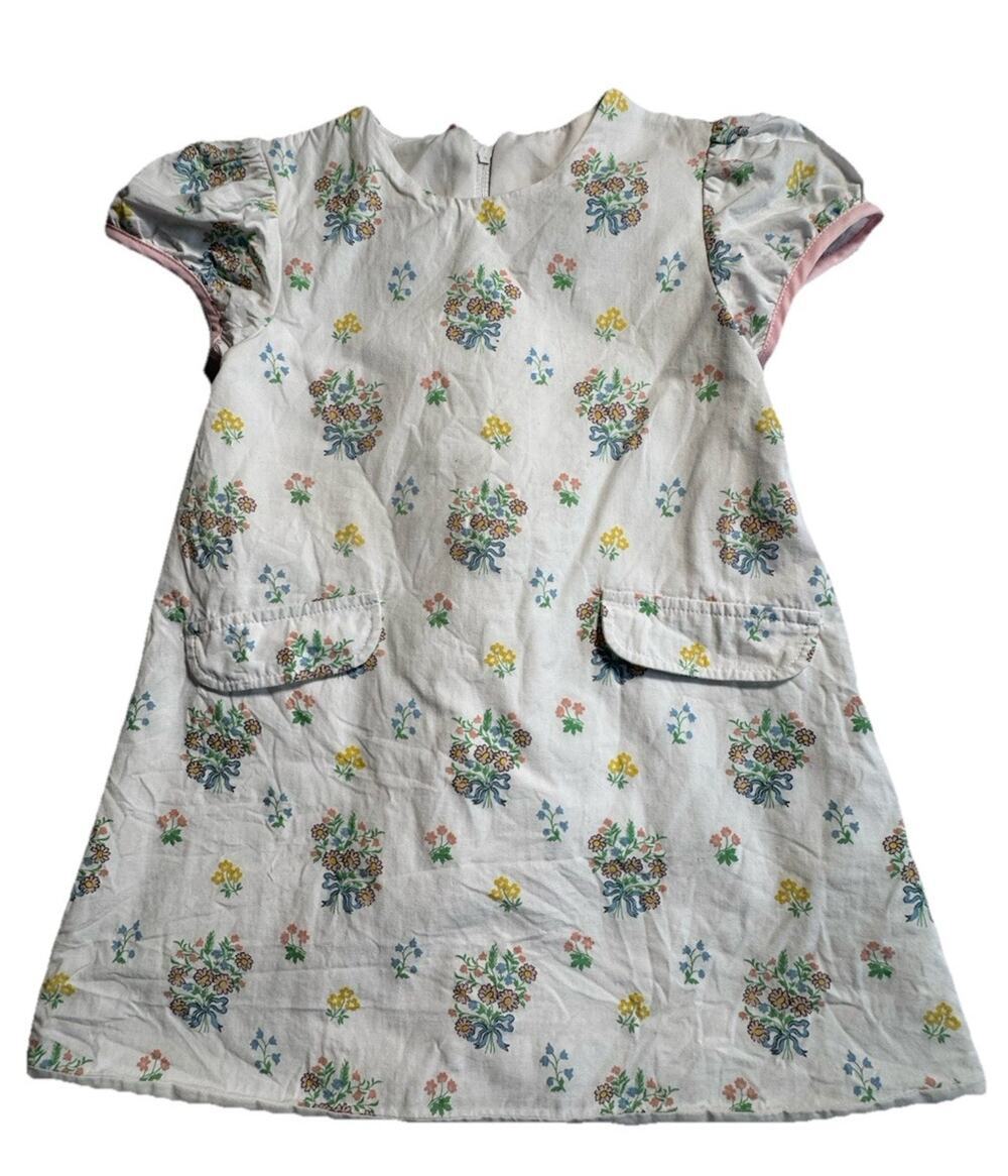 Sage & Lilly Girls 3T Floral Dress White Sleeveless Cotton Pocket Dress